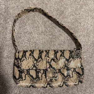 Steve Madden Tan and Black Snake Print Bag